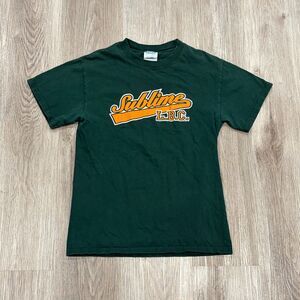 Vintage 2002 Sublime LBC M&O Knits Tee T-Shirt Men's Size Small Green Orange